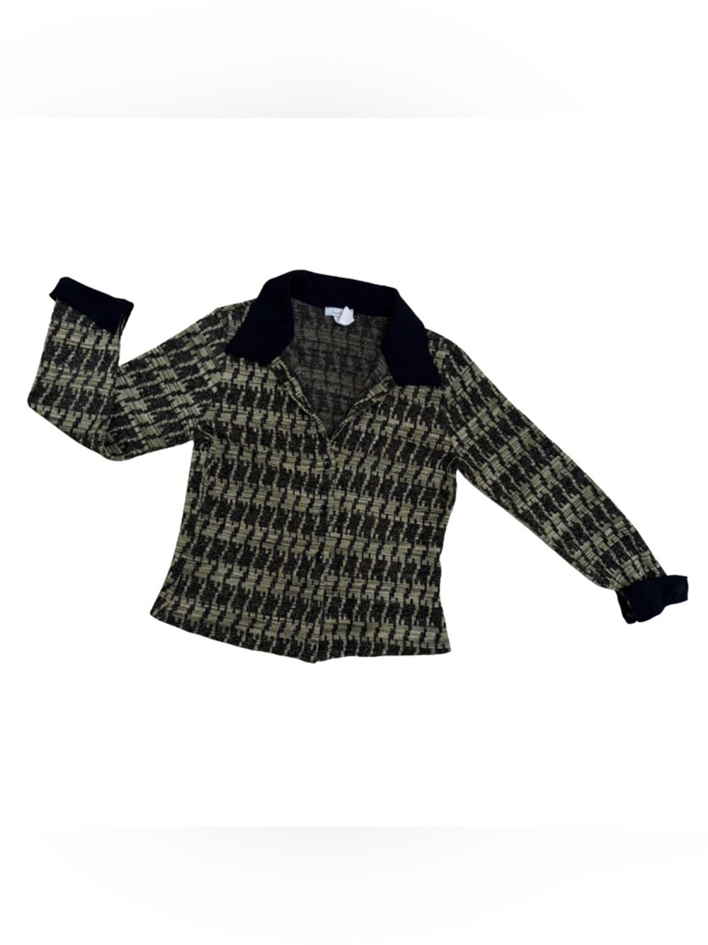 Y2K Houndstooth Metallic Office Siren Top